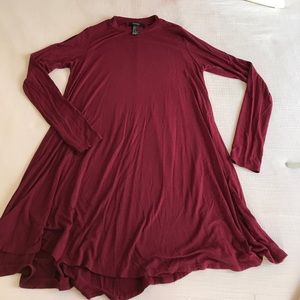 Red, high neck flow dress!